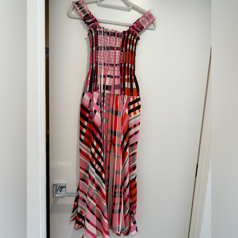 La Ligne Pink and Red Strapless Maxi Sundress